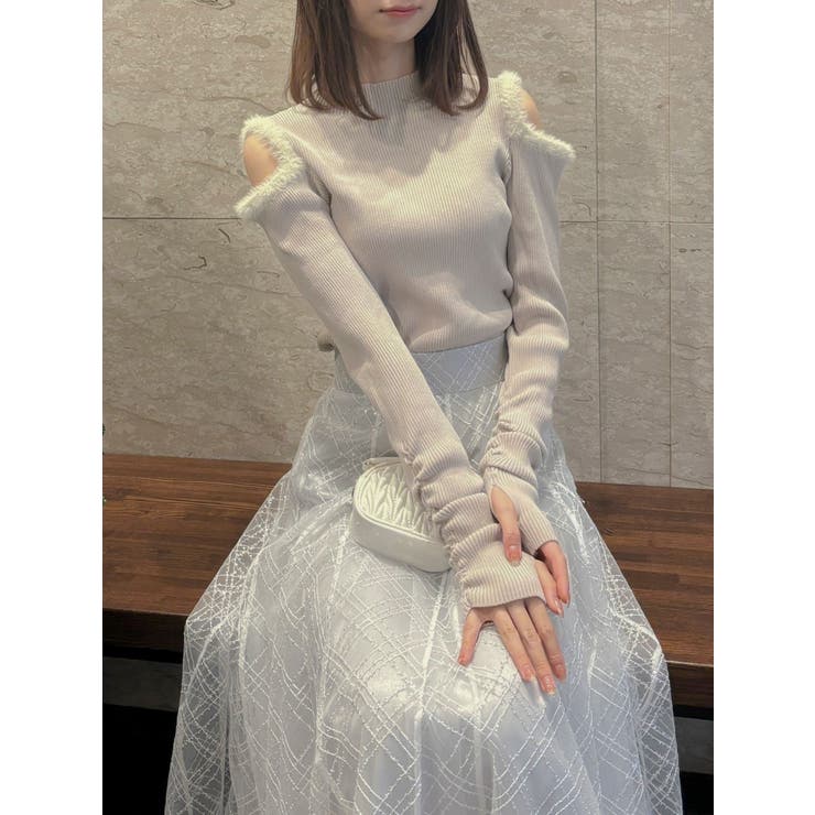 ベージュ | 【20周年記念復刻！】オープンエコファースリーブニットトップス | dazzlin