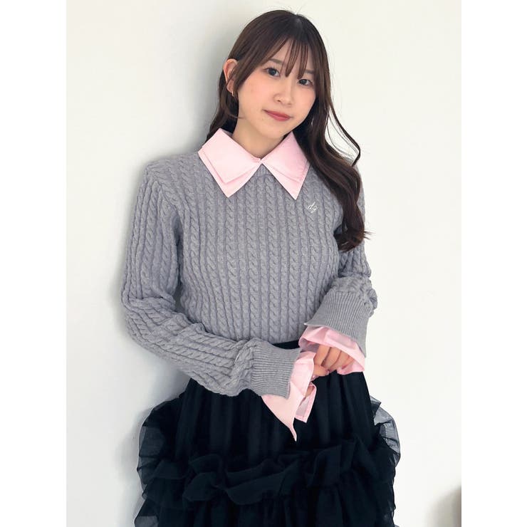 【20周年記念復刻！】ケーブルシャツドッキングニット | dazzlin | 詳細画像12 