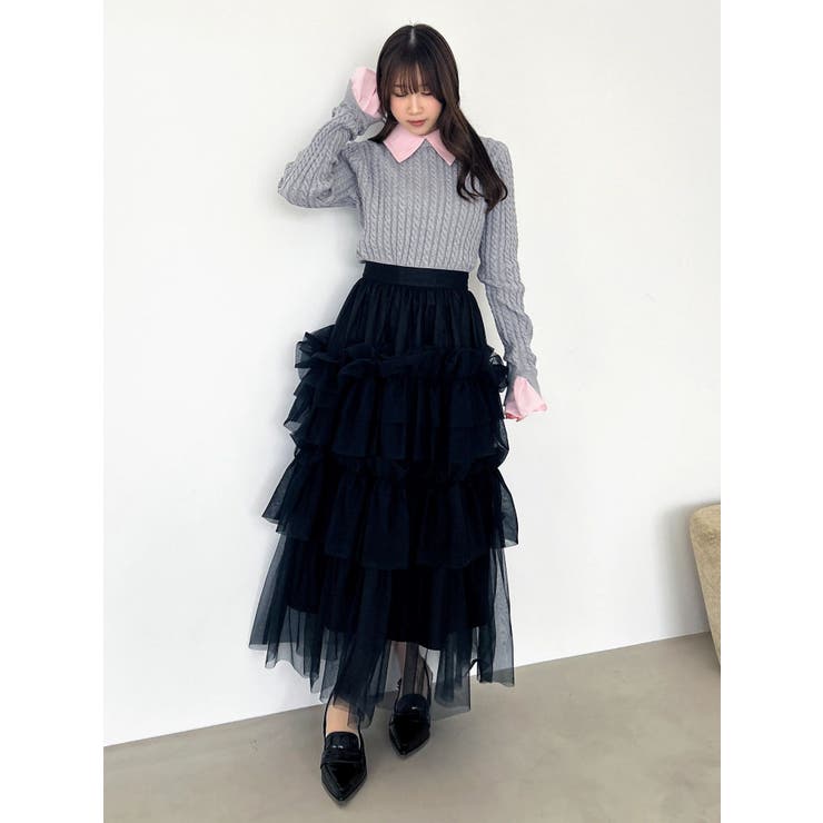 【20周年記念復刻！】ケーブルシャツドッキングニット | dazzlin | 詳細画像15 