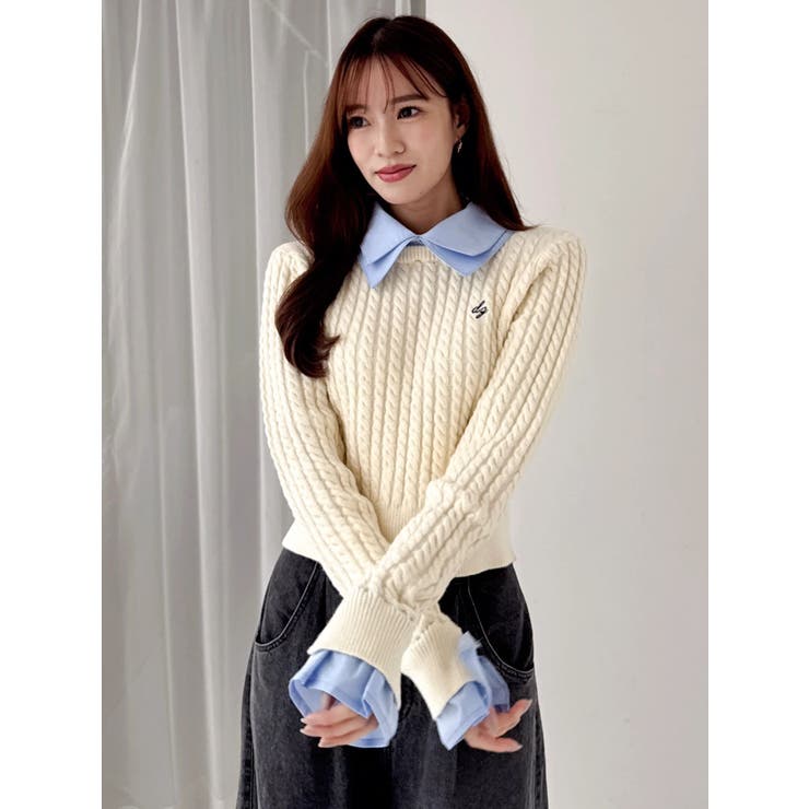 【20周年記念復刻！】ケーブルシャツドッキングニット | dazzlin | 詳細画像36 