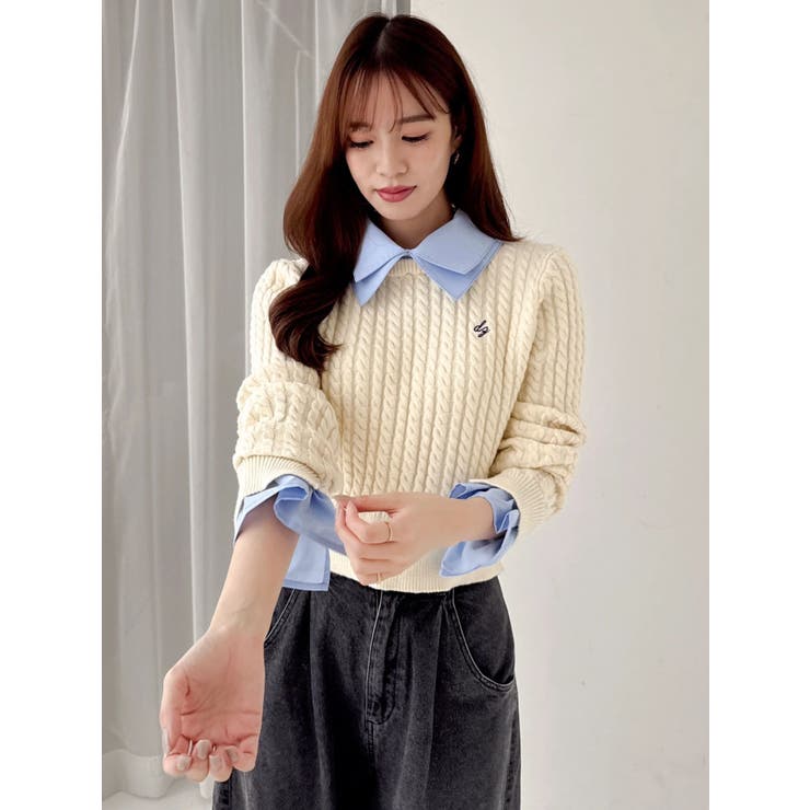 【20周年記念復刻！】ケーブルシャツドッキングニット | dazzlin | 詳細画像37 