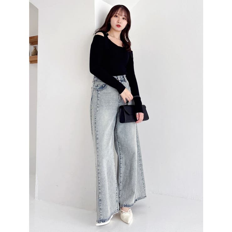 【WEB限定】ショルダーリボンニットトップス | dazzlin | 詳細画像17 