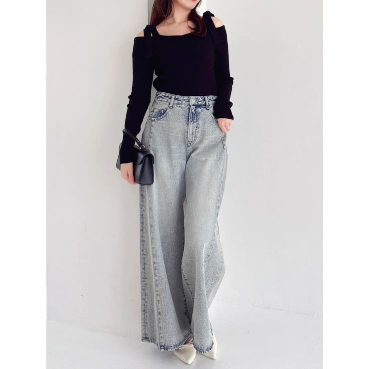 【WEB限定】ショルダーリボンニットトップス | dazzlin | 詳細画像18 