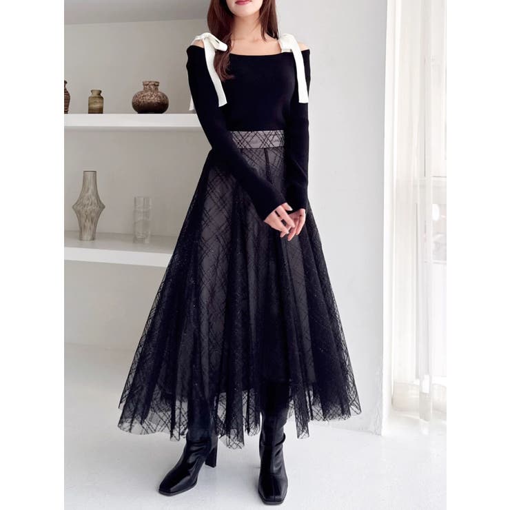 【WEB限定】ショルダーリボンニットトップス | dazzlin | 詳細画像22 