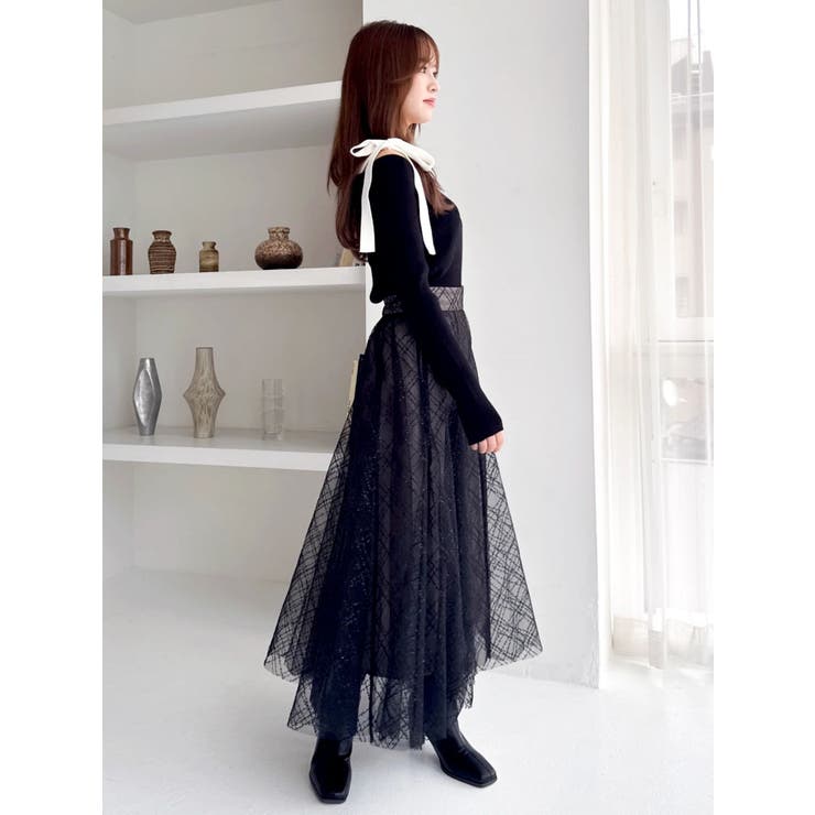 【WEB限定】ショルダーリボンニットトップス | dazzlin | 詳細画像23 