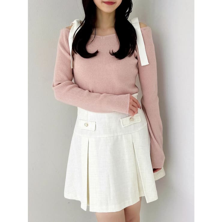 【WEB限定】ショルダーリボンニットトップス | dazzlin | 詳細画像24 