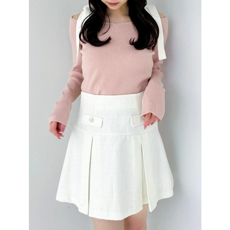 【WEB限定】ショルダーリボンニットトップス | dazzlin | 詳細画像25 