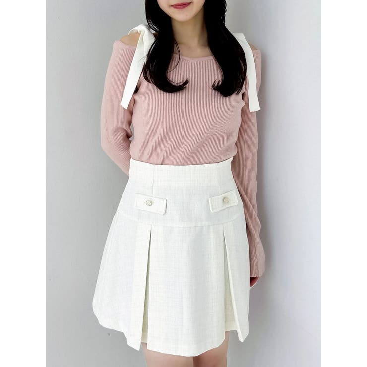 【WEB限定】ショルダーリボンニットトップス | dazzlin | 詳細画像26 