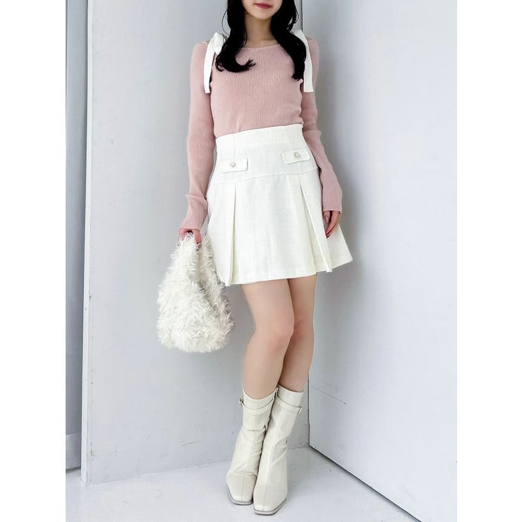 【WEB限定】ショルダーリボンニットトップス | dazzlin | 詳細画像28 