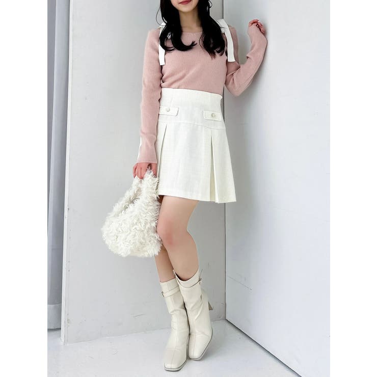 【WEB限定】ショルダーリボンニットトップス | dazzlin | 詳細画像30 