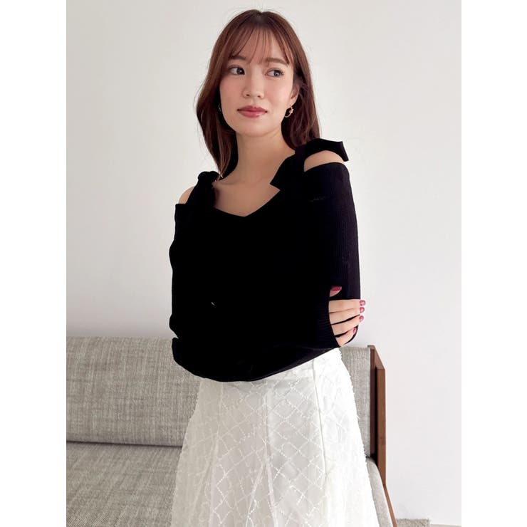 【WEB限定】ショルダーリボンニットトップス | dazzlin | 詳細画像33 