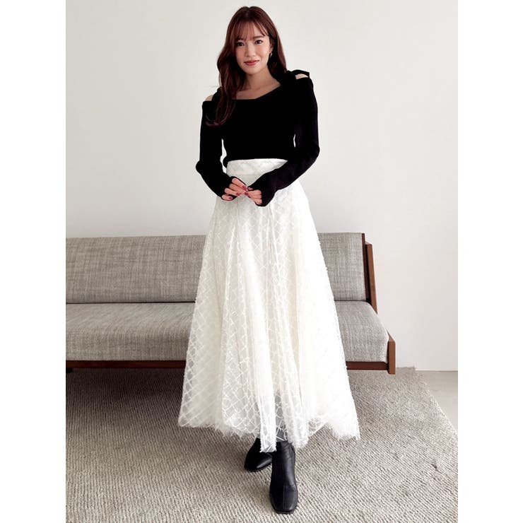 【WEB限定】ショルダーリボンニットトップス | dazzlin | 詳細画像35 