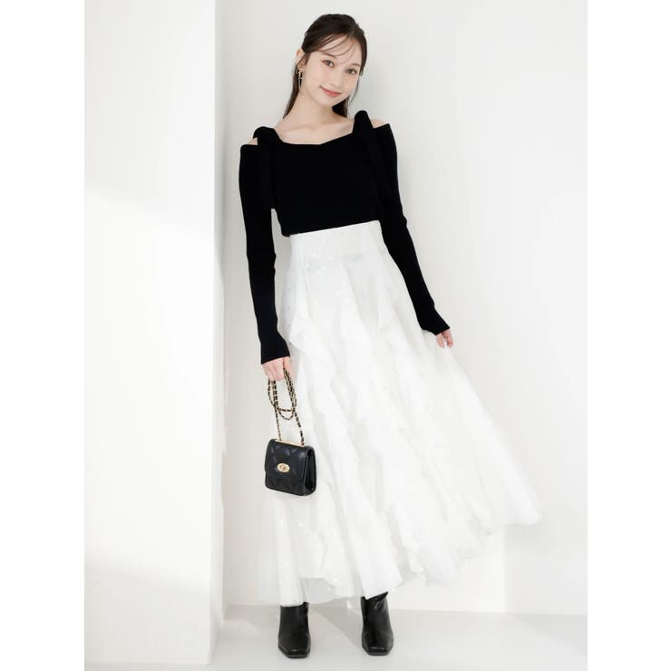 【WEB限定】ショルダーリボンニットトップス | dazzlin | 詳細画像5 