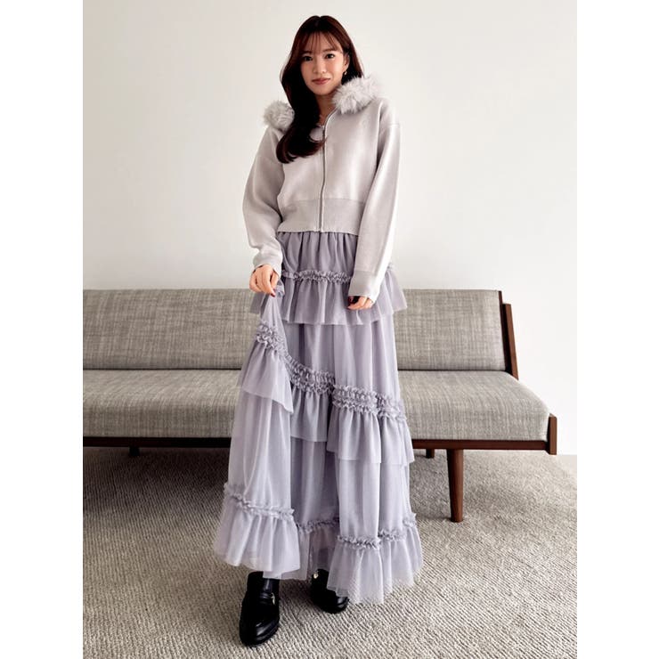 【WEB限定】フェイクファーニットフーディ | dazzlin | 詳細画像11 