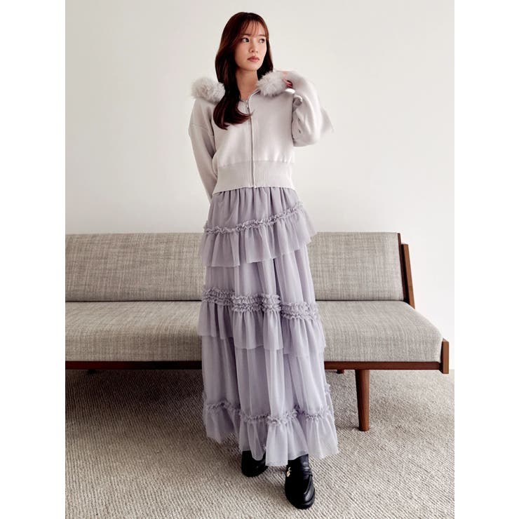 【WEB限定】フェイクファーニットフーディ | dazzlin | 詳細画像12 