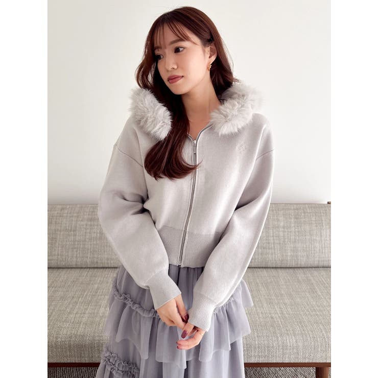 【WEB限定】フェイクファーニットフーディ | dazzlin | 詳細画像13 