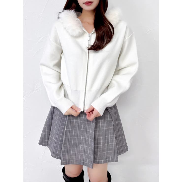 【WEB限定】フェイクファーニットフーディ | dazzlin | 詳細画像17 