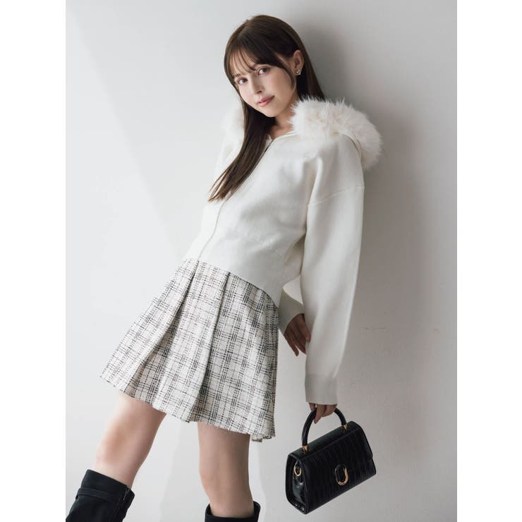 【WEB限定】フェイクファーニットフーディ | dazzlin | 詳細画像2 