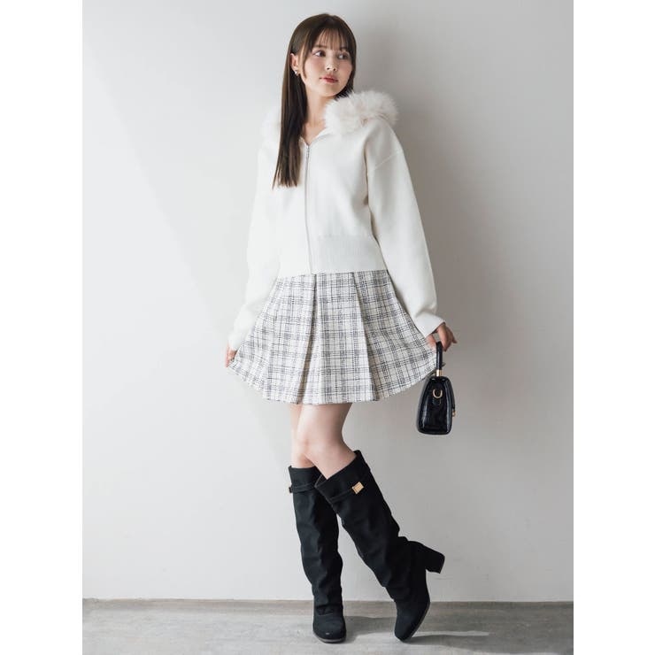 【WEB限定】フェイクファーニットフーディ | dazzlin | 詳細画像4 