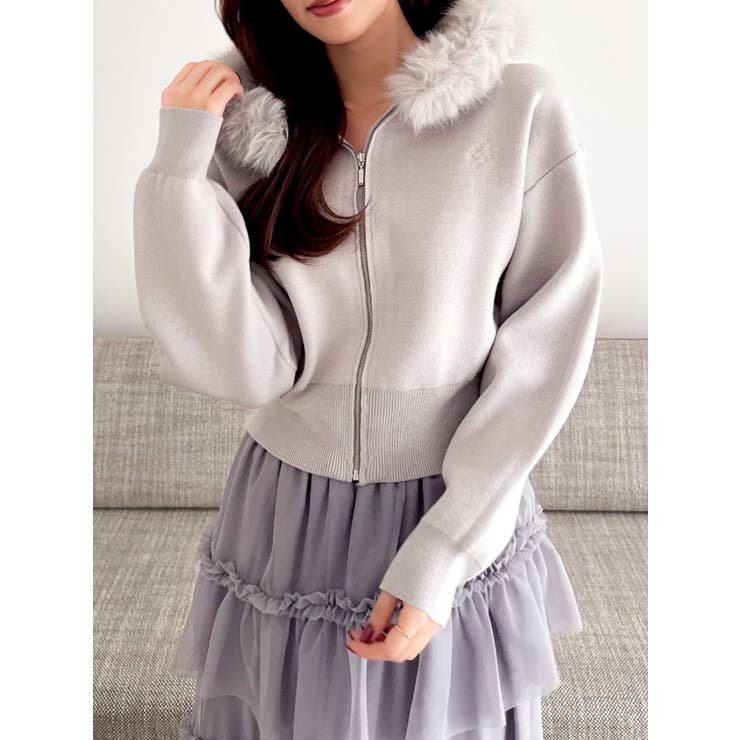 【WEB限定】フェイクファーニットフーディ | dazzlin | 詳細画像7 