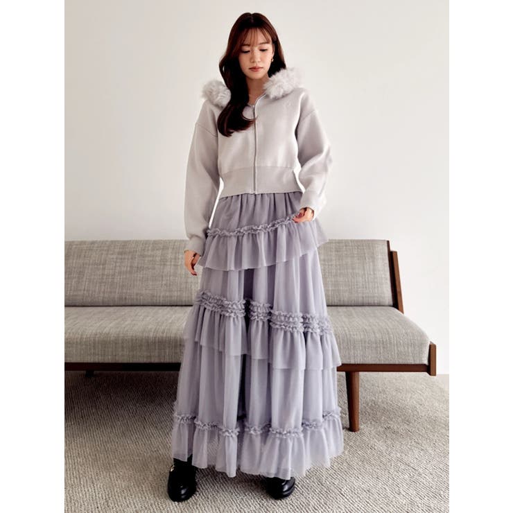 【WEB限定】フェイクファーニットフーディ | dazzlin | 詳細画像9 