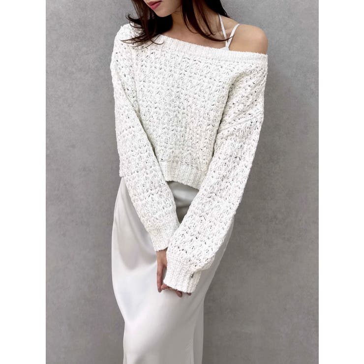 アイボリー | バックリボンリラクシーニット | dazzlin