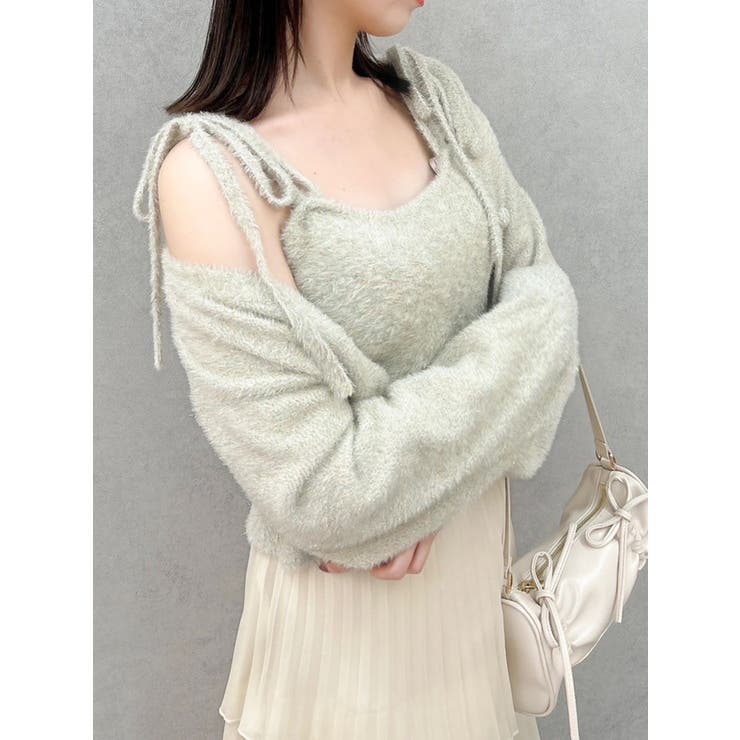 ベージュ | ミニシャギーラメニットキャミ | dazzlin