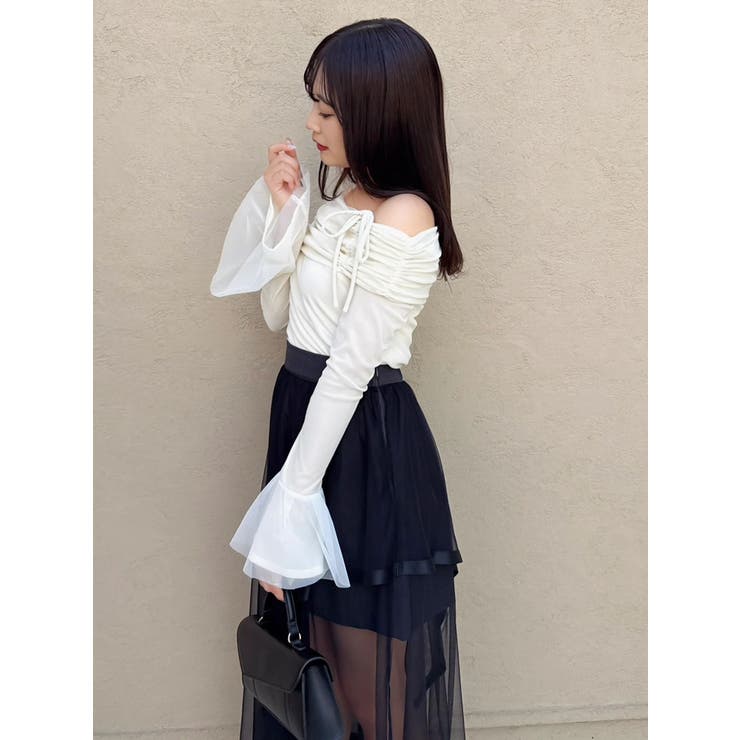 シアーベロアオフショルトップス | dazzlin | 詳細画像1 