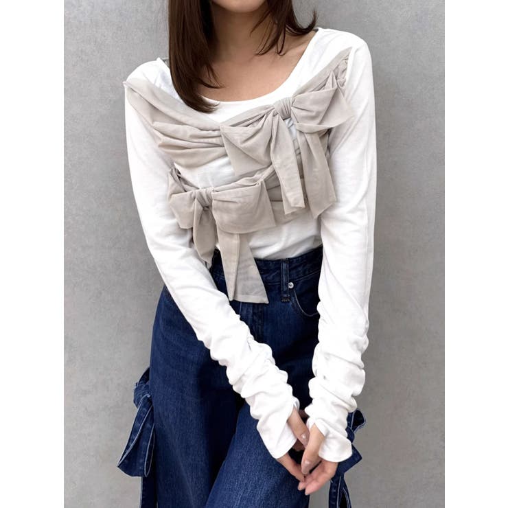 ラッピングリボンディティールカットソー | dazzlin | 詳細画像2 