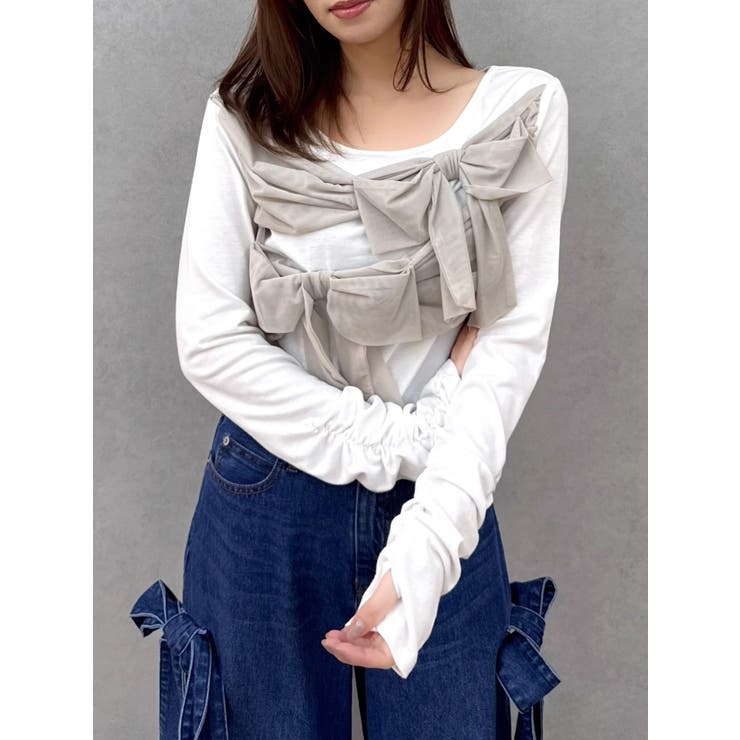 ラッピングリボンディティールカットソー | dazzlin | 詳細画像3 