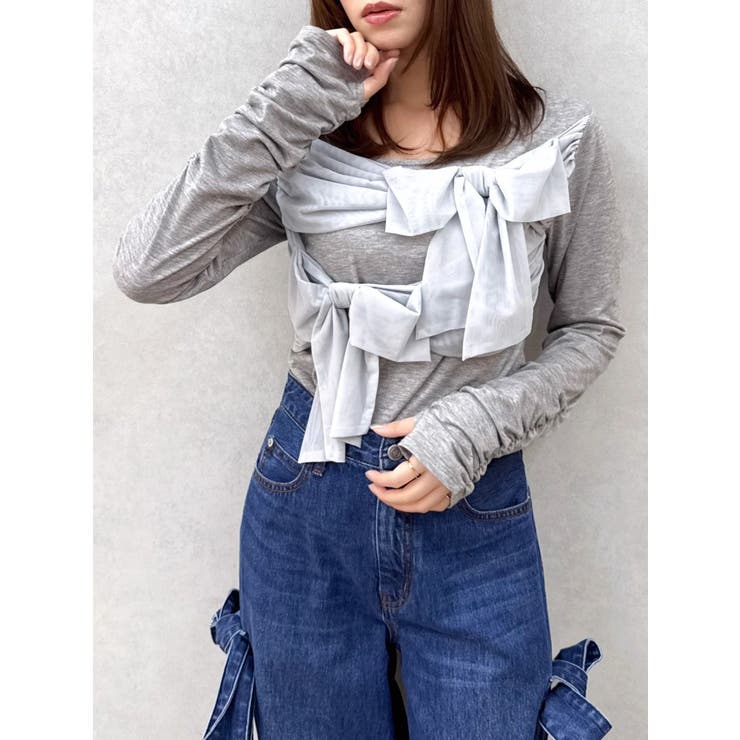 ラッピングリボンディティールカットソー | dazzlin | 詳細画像7 