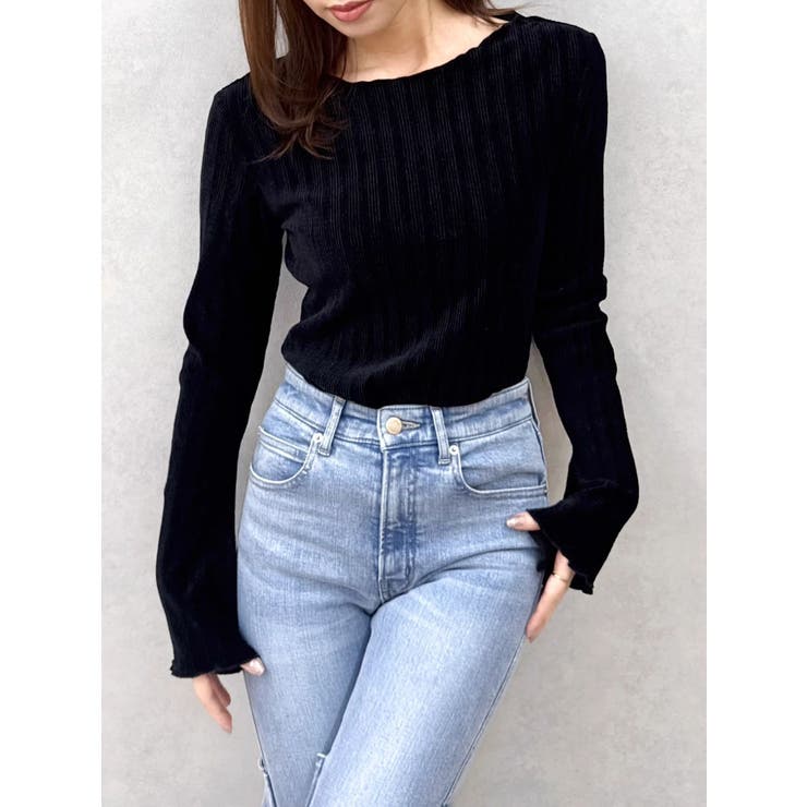 ブラック | シアーカットソー | dazzlin