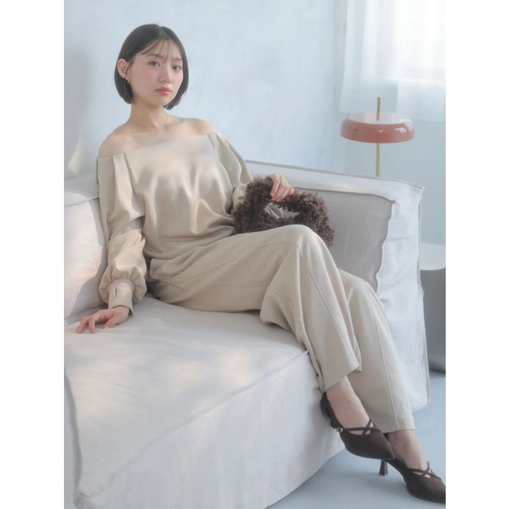 【吉田朱里】タックスリーブオフショルスウェット ※BLACK WEB限定カラー | dazzlin | 詳細画像10 