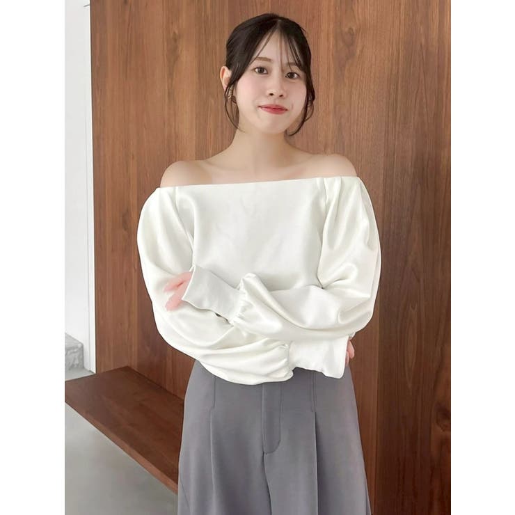 【吉田朱里】タックスリーブオフショルスウェット ※BLACK WEB限定カラー | dazzlin | 詳細画像19 