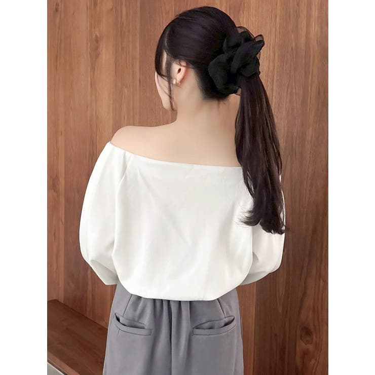 【吉田朱里】タックスリーブオフショルスウェット ※BLACK WEB限定カラー | dazzlin | 詳細画像20 