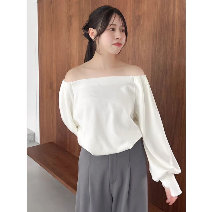 【吉田朱里】タックスリーブオフショルスウェット ※BLACK WEB限定カラー | dazzlin | 詳細画像21 