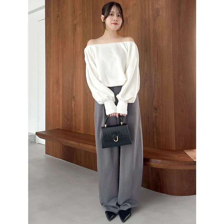 【吉田朱里】タックスリーブオフショルスウェット ※BLACK WEB限定カラー | dazzlin | 詳細画像23 