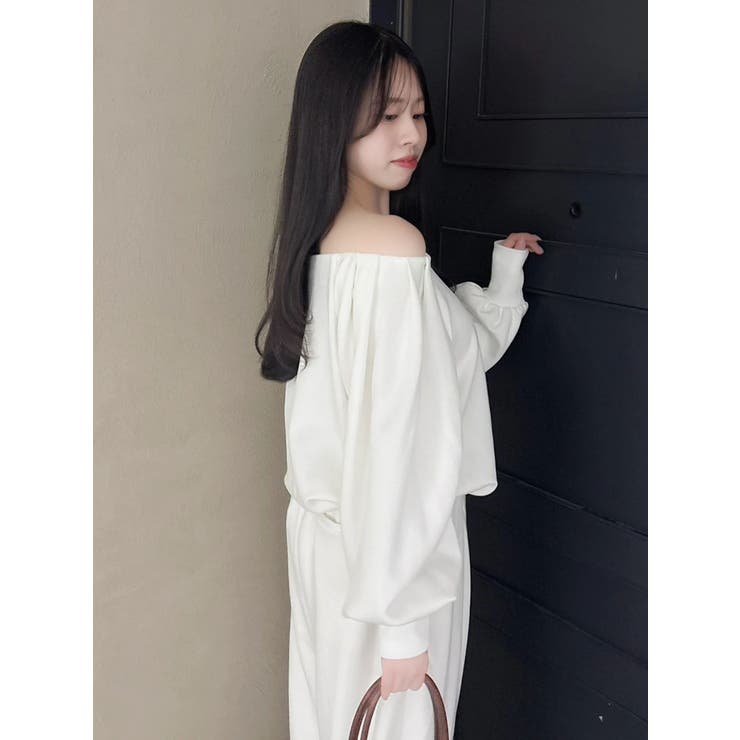 【吉田朱里】タックスリーブオフショルスウェット ※BLACK WEB限定カラー | dazzlin | 詳細画像29 