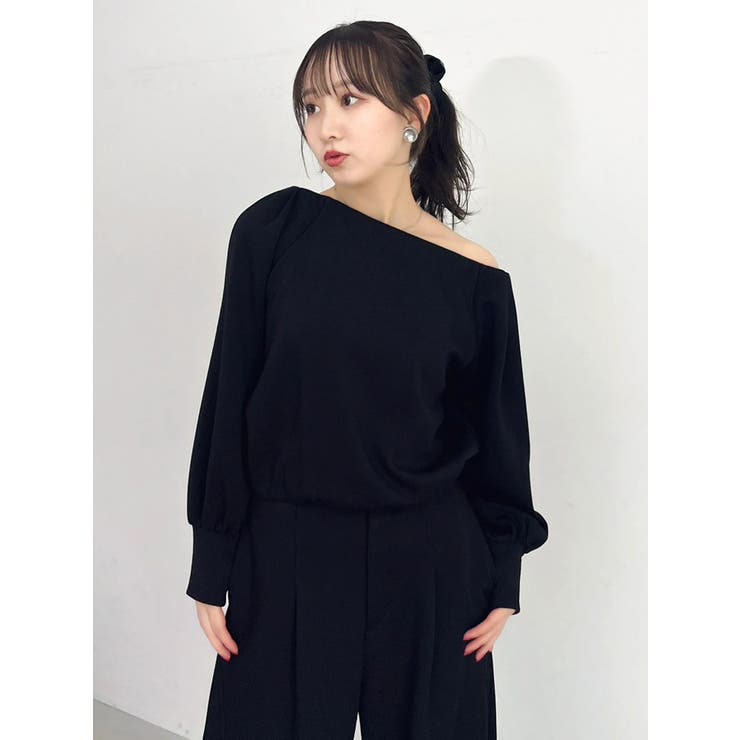【吉田朱里】タックスリーブオフショルスウェット ※BLACK WEB限定カラー | dazzlin | 詳細画像33 