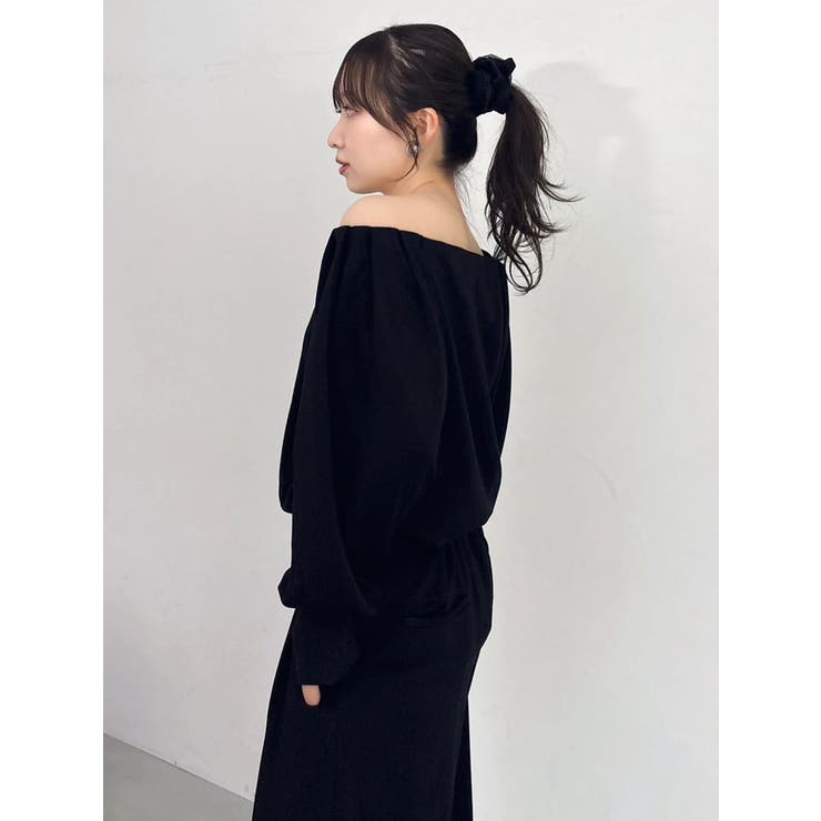 【吉田朱里】タックスリーブオフショルスウェット ※BLACK WEB限定カラー | dazzlin | 詳細画像34 