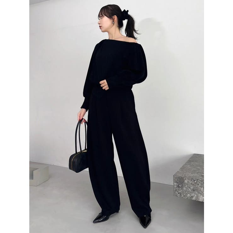 【吉田朱里】タックスリーブオフショルスウェット ※BLACK WEB限定カラー | dazzlin | 詳細画像36 