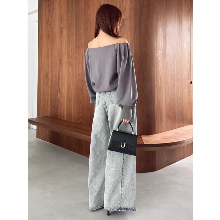 【吉田朱里】タックスリーブオフショルスウェット ※BLACK WEB限定カラー | dazzlin | 詳細画像46 