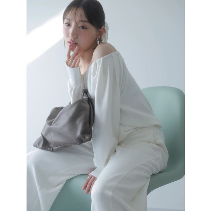 【吉田朱里】タックスリーブオフショルスウェット ※BLACK WEB限定カラー | dazzlin | 詳細画像6 