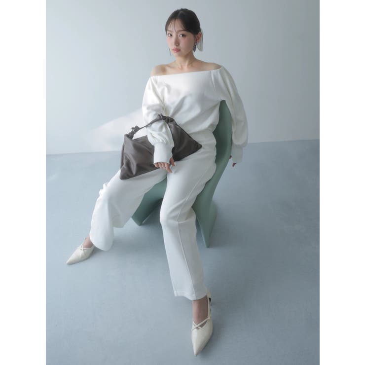 【吉田朱里】タックスリーブオフショルスウェット ※BLACK WEB限定カラー | dazzlin | 詳細画像7 