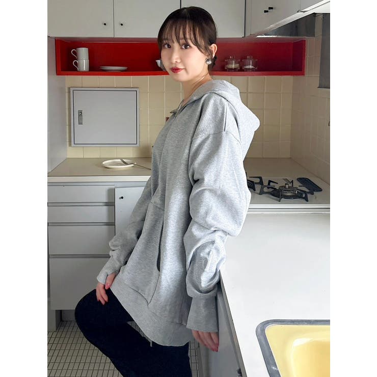 【吉田朱里】ストーンアートハーフジップフーディ | dazzlin | 詳細画像18 