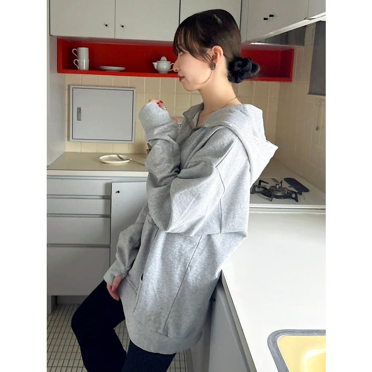 【吉田朱里】ストーンアートハーフジップフーディ | dazzlin | 詳細画像19 