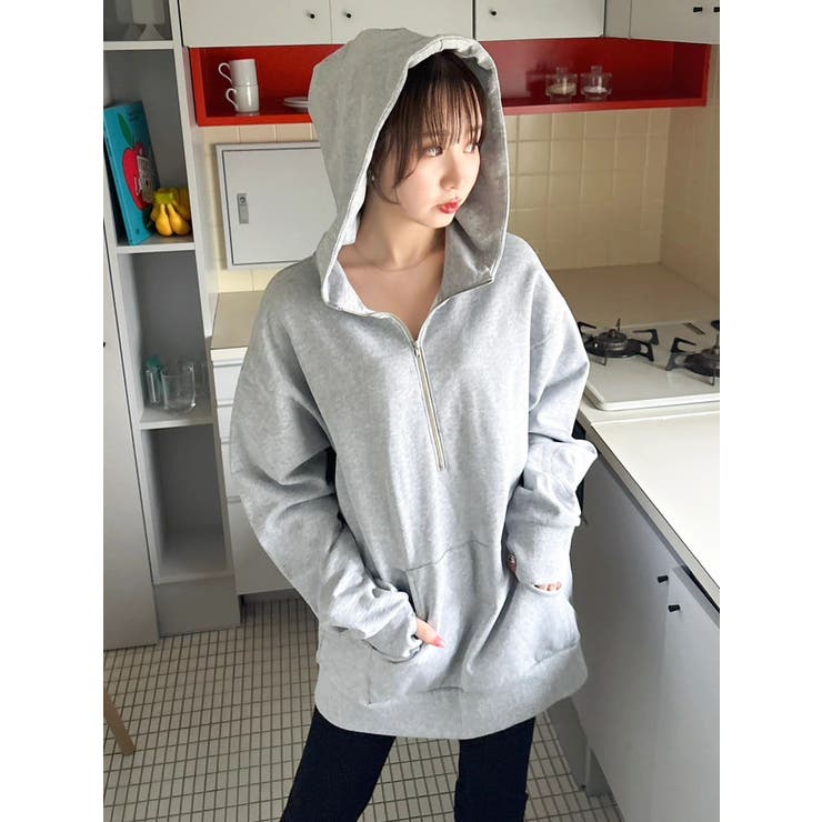 【吉田朱里】ストーンアートハーフジップフーディ | dazzlin | 詳細画像20 