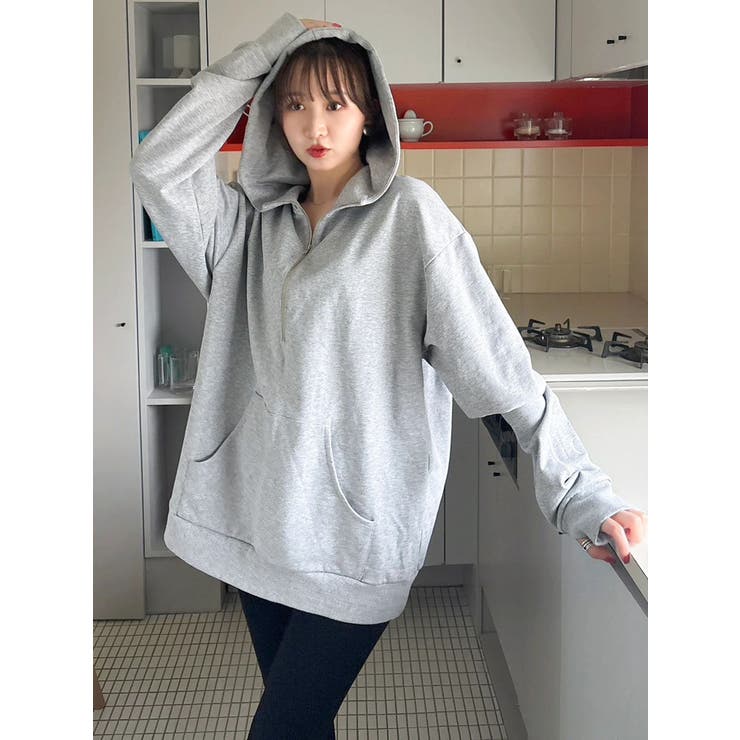 【吉田朱里】ストーンアートハーフジップフーディ | dazzlin | 詳細画像21 