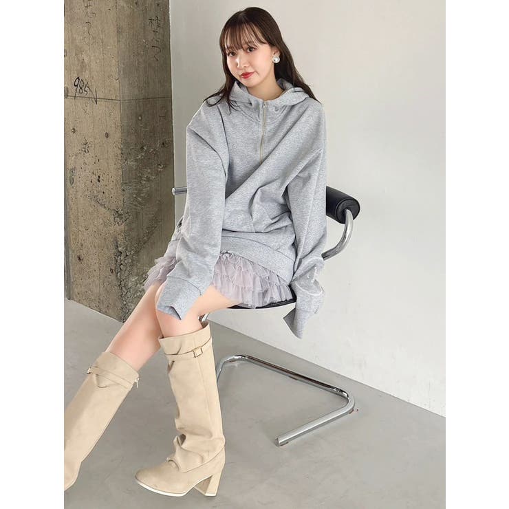 【吉田朱里】ストーンアートハーフジップフーディ | dazzlin | 詳細画像24 