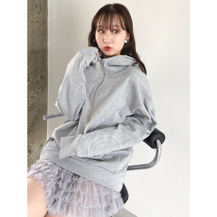 【吉田朱里】ストーンアートハーフジップフーディ | dazzlin | 詳細画像27 